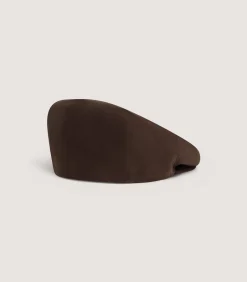 Hats & Caps|Hats & Caps|Purdey Unisex Litton Alcantara Cap in Dark Brown
