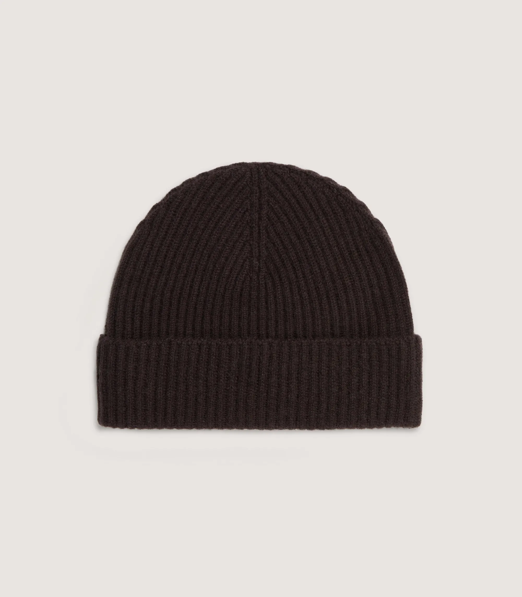 Hats & Caps|Hats & Caps|Purdey Unisex Ribbed Cashmere Beanie in Chocolate