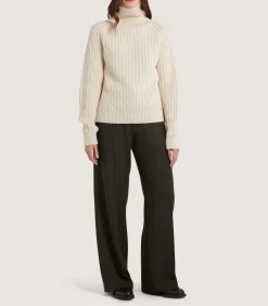 Knitwear|Purdey Women's Annabel Roll Neck in Ivory