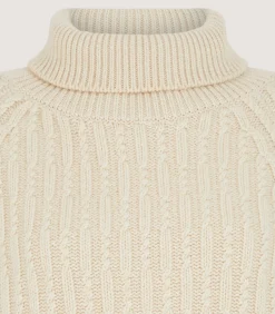 Knitwear|Purdey Women's Annabel Roll Neck in Ivory