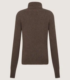 Knitwear|Purdey Women's Cashmere Turtleneck Sweater With Chest Pocket