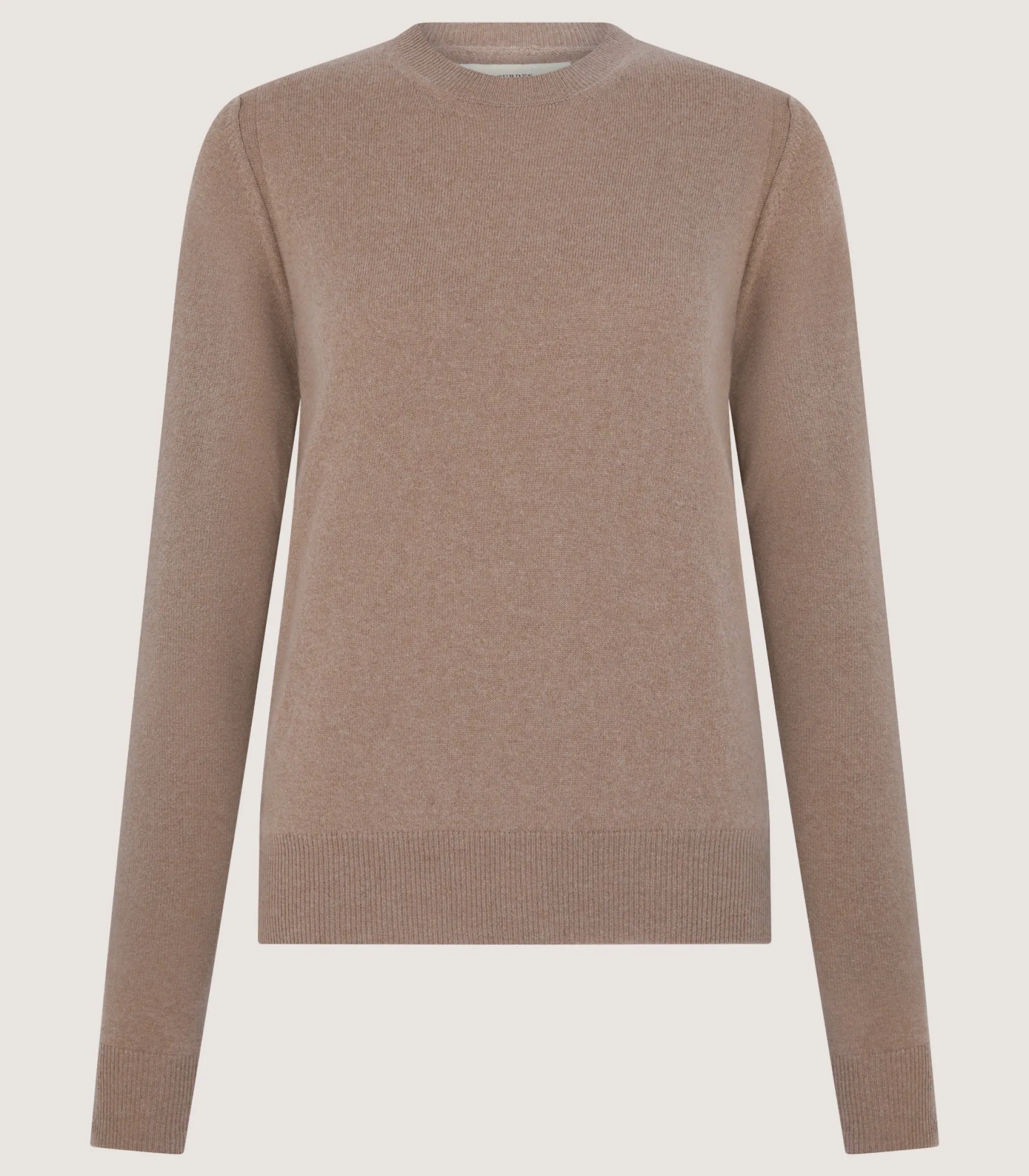 Knitwear|Purdey Women's Cork Crew Neck Jumper in Taupe