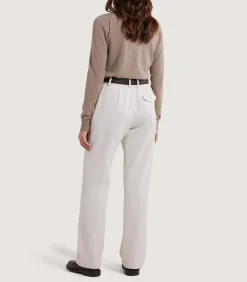 Knitwear|Purdey Women's Cork Crew Neck Jumper in Taupe