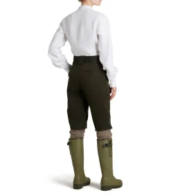 Trousers & Breeks|Purdey Women's High Waisted Cotton Breeks In Dark Green