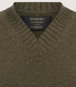 Knitwear|Purdey Women's Islay British Outdoor Vest in Loden