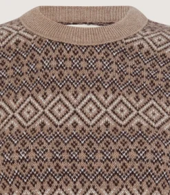 Knitwear|Purdey Women's Kirkstone Cashmere Fairisle Jumper in Antler