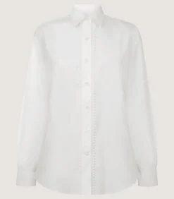Shirts & Polos|Purdey Women's Lace Placket Shirt in White