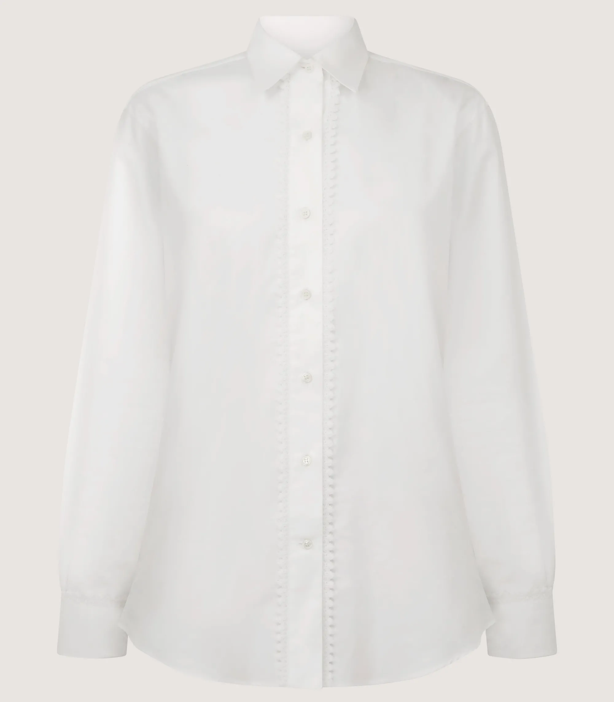 Shirts & Polos|Purdey Women's Lace Placket Shirt in White