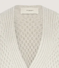 Knitwear|Capes & Ponchos|Purdey Women's Lammermuir Knitted Aran Cape in Ivory