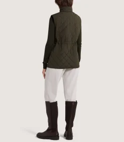 Sporting Vests & Gilets|Outerwear|Purdey Women's Quilted Gilet in Dark Olive