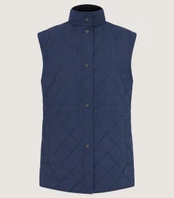 Sporting Vests & Gilets|Outerwear|Purdey Women's Quilted Gilet in Navy