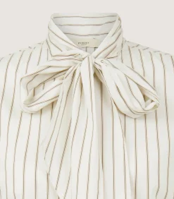 Shirts & Polos|Purdey Women's Scarf Neck Blouse in Pale Stone