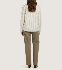 Shirts & Polos|Purdey Women's Scarf Neck Blouse in Pale Stone