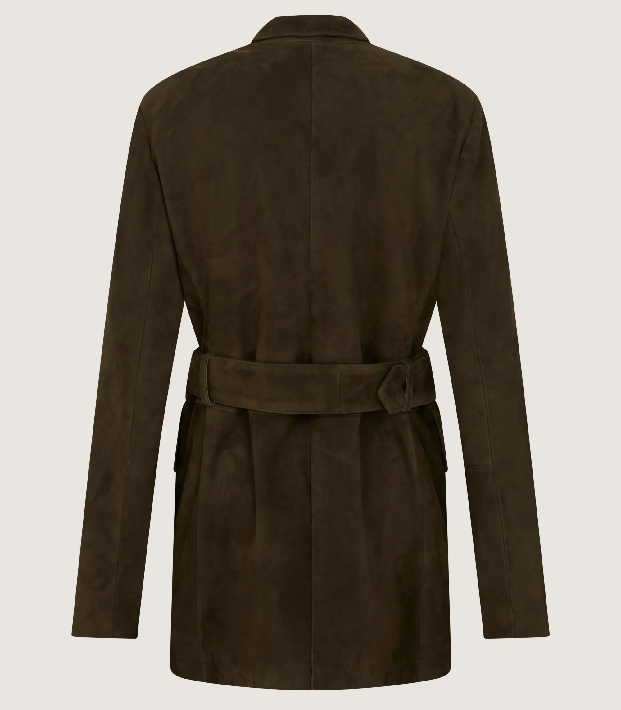 Fleece & Jackets|Purdey Women's Suede Wilton Jacket in Dark Olive