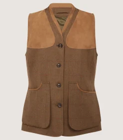 Sporting Vests & Gilets|Purdey Women's Tech Tweed Sporting Vest In Lomond