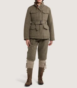 Fleece & Jackets|Purdey Women's Tweed Belted Jacket in Maree
