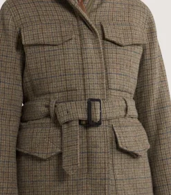 Fleece & Jackets|Purdey Women's Tweed Belted Jacket in Maree